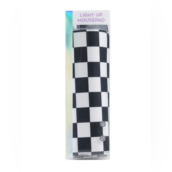 LED Light-Up Mousepad (12 RGB Modes) - Checker Print (12.6” x 8.9”) - Picture 1 of 7